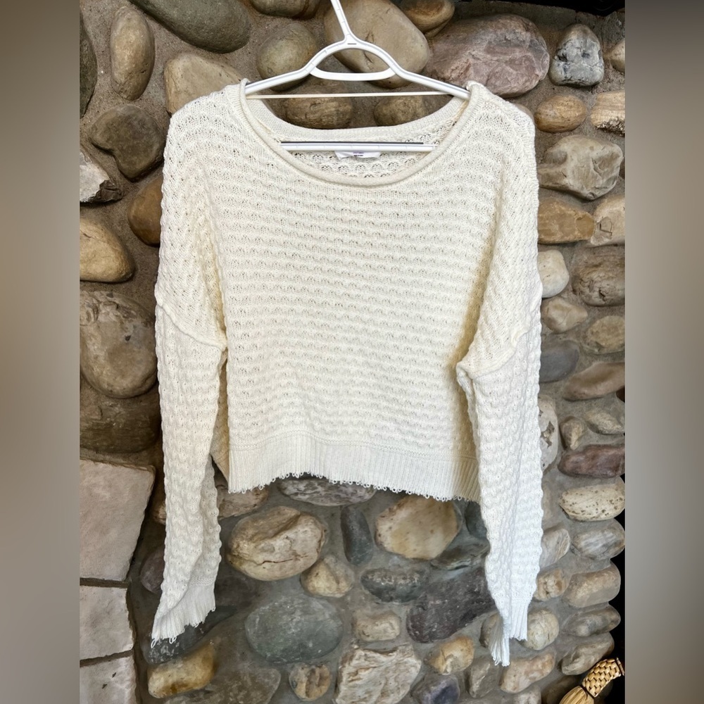 Double Zero White - Cream Knitted Sweater - small